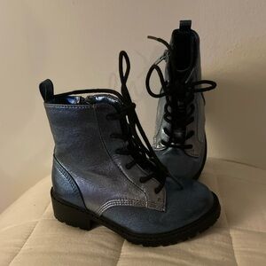 Steve Madden Kids Metallic Blue Boots